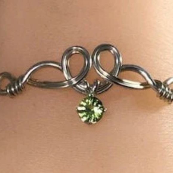 Peridot Bracelet- The Pixie Dust Peridot Sterling Silver Bracelet - Picture 5 of 7
